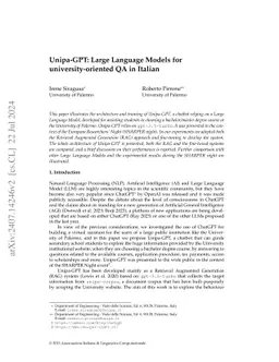 Unipa-GPT: Large Language Models for university-oriented QA in Italian