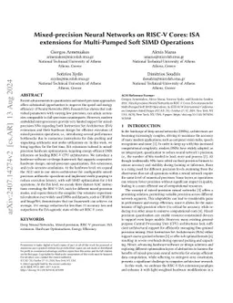 Mixed-precision Neural Networks on RISC-V Cores: ISA extensions for
  Multi-Pumped Soft SIMD Operations