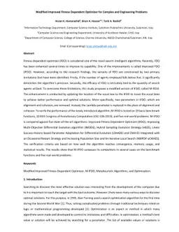 Modified-Improved Fitness Dependent Optimizer for Complex and
  Engineering Problems