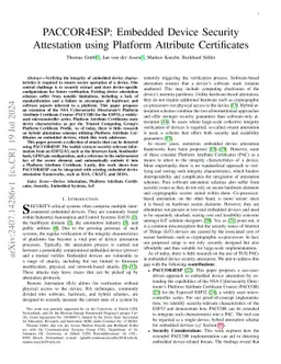 PACCOR4ESP: Embedded Device Security Attestation using Platform
  Attribute Certificates