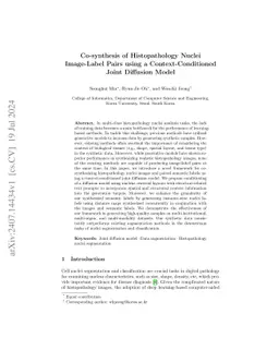 Co-synthesis of Histopathology Nuclei Image-Label Pairs using a
  Context-Conditioned Joint Diffusion Model