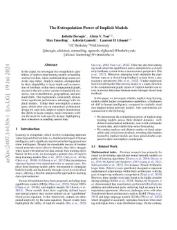 The Extrapolation Power of Implicit Models