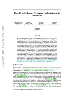 Data-Centric Human Preference with Rationales for Direct Preference Alignment