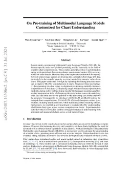 On Pre-training of Multimodal Language Models Customized for Chart Understanding