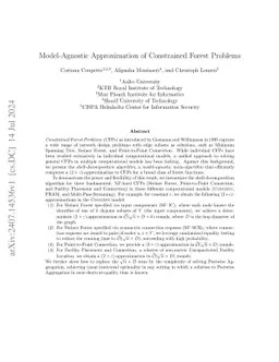 Model-Agnostic Approximation of Constrained Forest Problems