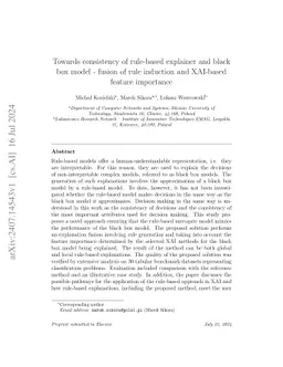 Towards consistency of rule-based explainer and black box model --
  fusion of rule induction and XAI-based feature importance