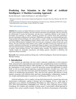 Predicting Star Scientists in the Field of Artificial Intelligence: A
  Machine Learning Approach