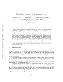Evaluating language models as risk scores