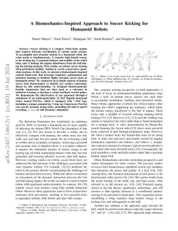 A Biomechanics-Inspired Approach to Soccer Kicking for Humanoid Robots