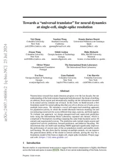 Towards a "universal translator" for neural dynamics at single-cell,
  single-spike resolution