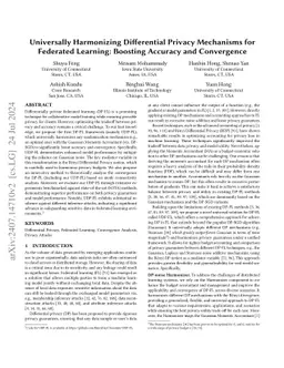 Universally Harmonizing Differential Privacy Mechanisms for Federated
  Learning: Boosting Accuracy and Convergence