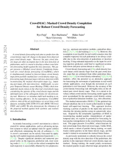 CrowdMAC: Masked Crowd Density Completion for Robust Crowd Density
  Forecasting