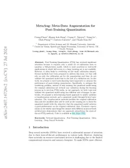 MetaAug: Meta-Data Augmentation for Post-Training Quantization