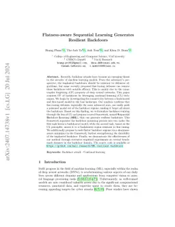 Flatness-aware Sequential Learning Generates Resilient Backdoors