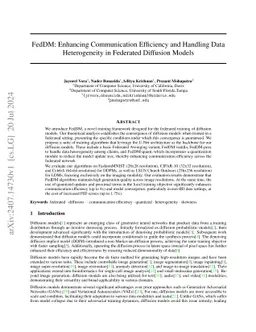 FedDM: Enhancing Communication Efficiency and Handling Data
  Heterogeneity in Federated Diffusion Models