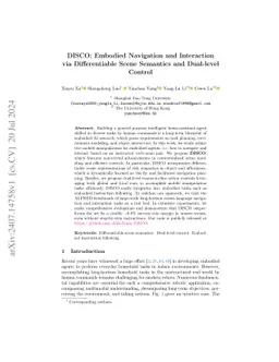 DISCO: Embodied Navigation and Interaction via Differentiable Scene
  Semantics and Dual-level Control