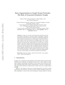 Data Augmentation in Graph Neural Networks: The Role of Generated
  Synthetic Graphs