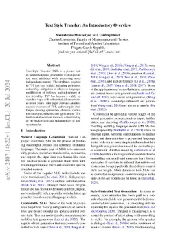 Text Style Transfer: An Introductory Overview