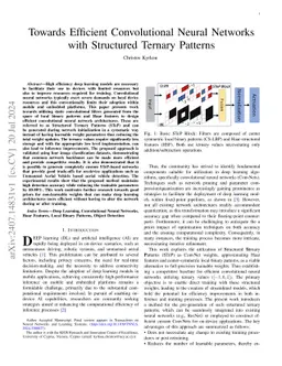 Toward Efficient Convolutional Neural Networks With Structured Ternary
  Patterns