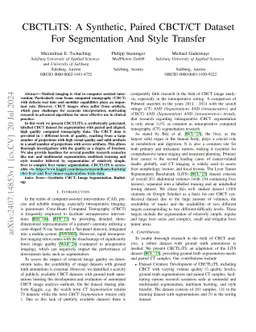 CBCTLiTS: A Synthetic, Paired CBCT/CT Dataset For Segmentation And Style
  Transfer