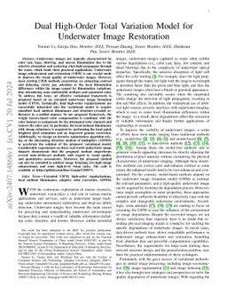 Dual High-Order Total Variation Model for Underwater Image Restoration