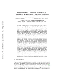 Improving Bias Correction Standards by Quantifying its Effects on
  Treatment Outcomes
