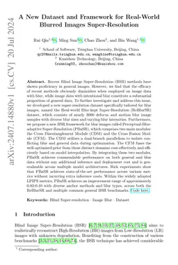 A New Dataset and Framework for Real-World Blurred Images
  Super-Resolution