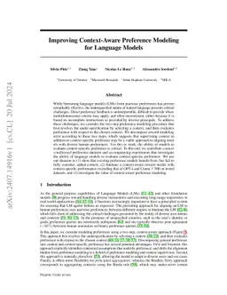 Improving Context-Aware Preference Modeling for Language Models