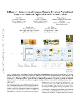 Influencer: Empowering Everyday Users in Creating Promotional Posts via
  AI-infused Exploration and Customization