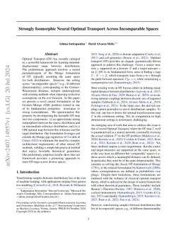 Strongly Isomorphic Neural Optimal Transport Across Incomparable Spaces