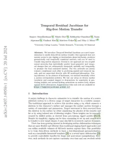 Temporal Residual Jacobians For Rig-free Motion Transfer