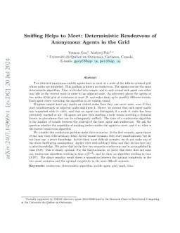 Sniffing Helps to Meet: Deterministic Rendezvous of Anonymous Agents in
  the Grid