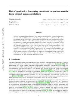Out of spuriousity: Improving robustness to spurious correlations
  without group annotations