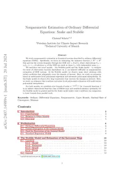 Nonparametric Estimation of Ordinary Differential Equations: Snake and
  Stubble