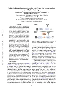 End-to-End Video Question Answering with Frame Scoring Mechanisms and
  Adaptive Sampling