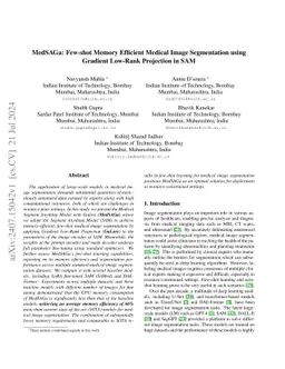 MedSAGa: Few-shot Memory Efficient Medical Image Segmentation using
  Gradient Low-Rank Projection in SAM
