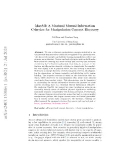 MaxMI: A Maximal Mutual Information Criterion for Manipulation Concept
  Discovery