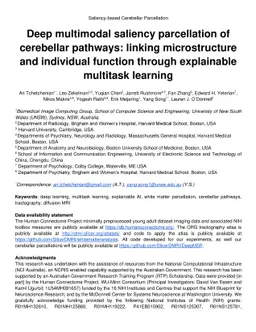 Deep multimodal saliency parcellation of cerebellar pathways: linking
  microstructure and individual function through explainable multitask learning
