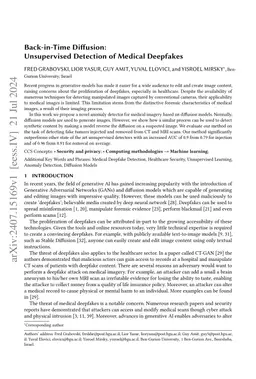 Back-in-Time Diffusion: Unsupervised Detection of Medical Deepfakes