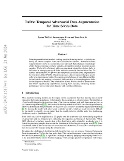 TADA: Temporal Adversarial Data Augmentation for Time Series Data