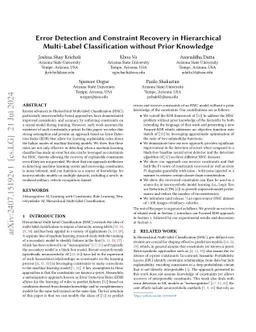 Error Detection and Constraint Recovery in Hierarchical Multi-Label Classification without Prior Knowledge