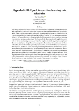 HyperbolicLR: Epoch insensitive learning rate scheduler