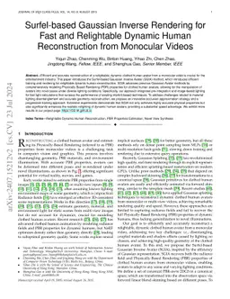 Surfel-based Gaussian Inverse Rendering for Fast and Relightable Dynamic Human Reconstruction from Monocular Video