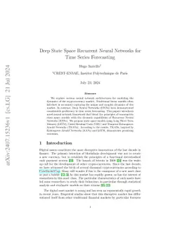 Deep State Space Recurrent Neural Networks for Time Series Forecasting