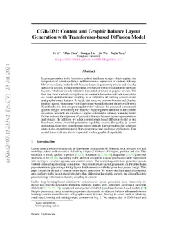 CGB-DM: Content and Graphic Balance Layout Generation with
  Transformer-based Diffusion Model