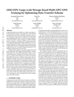 LSM-GNN: Large-scale Storage-based Multi-GPU GNN Training by Optimizing
  Data Transfer Scheme