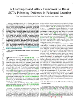 A Learning-Based Attack Framework to Break SOTA Poisoning Defenses in
  Federated Learning