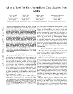 AI as a Tool for Fair Journalism: Case Studies from Malta
