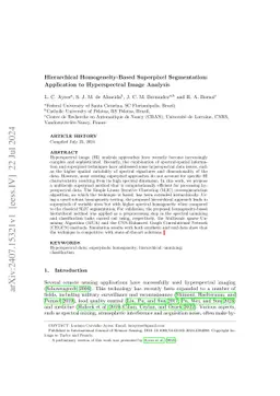 Hierarchical Homogeneity-Based Superpixel Segmentation: Application to
  Hyperspectral Image Analysis