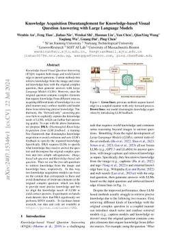 Knowledge Acquisition Disentanglement for Knowledge-based Visual
  Question Answering with Large Language Models